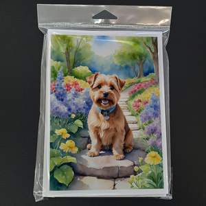 Norfolk Terrier Whimsical A7 Size 5x7 Blank <b>Note</b> <b>Cards</b> Pack of 8 Spring Path <b>Greeting</b> <b>Cards</b> with Envelopes - Product Image 3