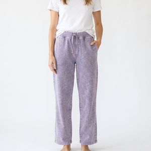 Breathable Lightweight Winter High Quality Customizable <b>Women</b> Mid Waist Acid Wash Drawstring <b>Joggers</b> <b>Fleece</b> - Product Image 6