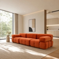 Vakuumkomprimiertes Sofa Modernes Dreisitzer-Modulsofa Strukturierter Stoff Tiefe Sitzfläche Wohnzimmermöbel für den Großhandel