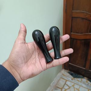 Mango de Herramienta Hecho a Mano con Cuerno de Búfalo Redondeado, Ecológico y de Primera Calidad, con Acabado Negro Liso para Reparación y Restauración de Herramientas DIY - Product Image 2