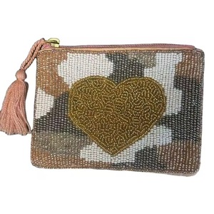 Porte-monnaie à motif mosaïque bohème, porte-clés en silicone perlé marguerite, porte-cartes de crédit, porte-monnaie zippé, couleur - Product Image 3