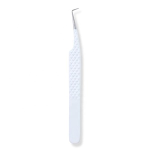 Pinzas para Pestañas de Acero Inoxidable, Marca Privada, Logotipo Personalizado, Punta de Fibra Blanca, Negra, Beige, para Extensión de Pestañas de Volumen, Uso en Salón - Product Image 3