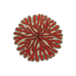 Fancy Seed Beads Dining Placemats With Unique Embroidery Design Creative Beaded Embroidery <b>Table</b> <b>Mats</b> For Stylish Home Decor - Product Image 1