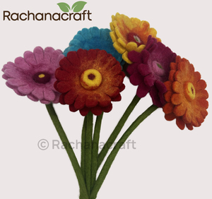Flores de Gerbera de Fieltro Hechas a Mano, Tallos Florales Artificiales con Limpiapipas para Decoración de Bodas y Hogar, Regalo - Product Image 1