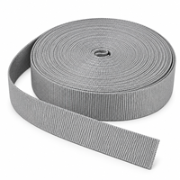 Geweven band van polyester, grijs, 25 mm, voor tassen, bagage en textielproductie