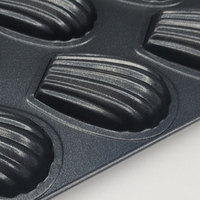 Moule à gâteau professionnel noir à 12 cavités, 2,3 cm de profondeur supplémentaire, en acier au carbone antiadhésif, compatible four, écologique, alimentaire et réutilisable
