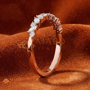 แหวนนิรันดร์ชุบทองคำสีกุหลาบ ประดับเพชรโมอิสซาไนต์แบบไมโครพาเว่ สำหรับผู้หญิง ดีไซน์หรูหรา สีชมพูทอง สามารถสวมซ้อนกันได้ เหมาะสำหรับเป็นเครื่องประดับเจ้าสาว - Product Image 1