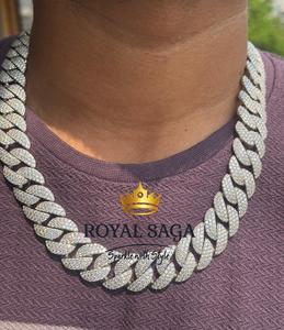 Chaîne cubaine Hip Hop en argent 925 plaqué or 10 mm avec collier en moissanite pour homme et femme – Cadeau - Product Image 4