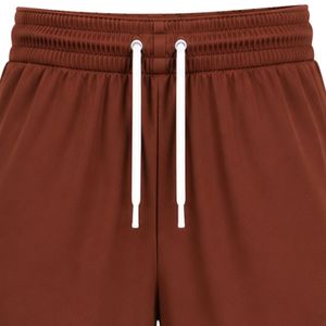 <b>Men</b> Custom Chocolate Brown Basketball <b>Shorts</b> with White Geometric Side Panels Breathable <b>Mesh</b> Athletic Training Gym Sports <b>Short</b> - Product Image 5
