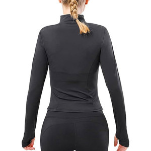 High Quality Winter <b>Women</b> Yoga Jacket Solid Color Spandex/Polyester Quick Dry Breathable Eco-Friendly Windproof Designed for - Product Image 4
