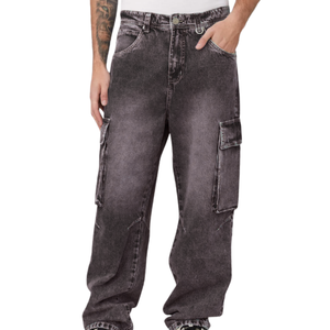 Men's Washed Denim Cargo Jeans Mid Waist 2025 Summer New American Vintage Loose Casual <b>Boot</b> Cut Long Versatile Outdoor <b>Pants</b> - Product Image 4