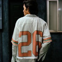 Nouveau T-shirt d'été pour homme style américain vintage en maille, coupe ample, manches courtes, formel, 100 % coton, couleur unie