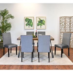 Set da Pranzo Ashzo 7 Pezzi, Tavolo Elegante con 6 Sedie, Disponibile in 3 Opzioni di Colore - Product Image 2