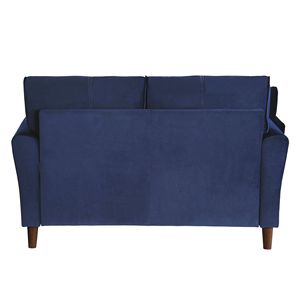 Tappezzeria di velluto blu moderno divano da soggiorno 1pc Comfort Loveseat felpato con schienali a ciuffo con struttura in legno massiccio - Product Image 5