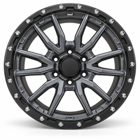 Velg Tempa 16-Spoke Split Y dengan Rivet Lip Gloss Gunmetal Face + Cekung 18-22 Inch 5x112 6061-T6 untuk BMW Audi Mercedes-Benz