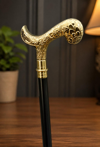 Canne de marche artisanale vintage avec poignée en métal, canne Derby victorienne sculptée, manche en bois classique, élégante canne de gentleman - Product Image 5