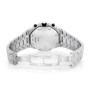 Montre pour homme de luxe de qualité supérieure, en acier inoxydable, sertie de moissanite, quartz, style tendance - Product Image 3