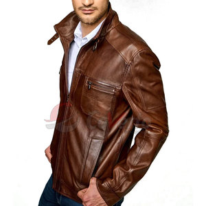 Chaqueta de Cuero para Hombre, Nueva Moda, Chaqueta de Cuero Resistente al Viento, Venta Caliente - Product Image 5