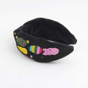 Diadema de Conejito Multicolor Hecha a Mano para Pascua, con Cuentas, para Mujeres y Niñas, Diadema Acolchada con Perlas de Cristal - Product Image 6