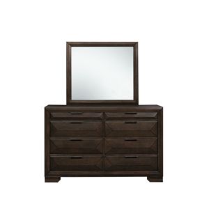 Meuble de chambre à coucher avec panneau surélevé à l'avant Design contemporain Commode contemporaine à 8 tiroirs avec finition espresso chaude 1 pièce - Product Image 3