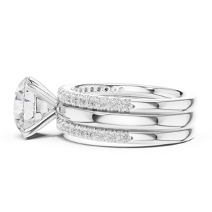 Anillo de compromiso Aries Jewel con tallo dividido, oro macizo de 14K, diamante de corte brillante redondo de 3 CT certificado por IGI, colección de joyería. - Product Image 4