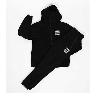 Premium Fabric Wholesale Winter Fleece Tracksuits 100%cotton Heavyweight Hoddie Set Direct Factory - Product Image 4