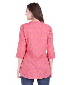 Chemise décontractée SAZU en coton et rayonne imprimée pour femme, coupe régulière, tissu léger et doux, boutonnée, haut imprimé tendance - Product Image 6