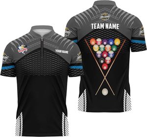 Camiseta de Snooker Personalizada con Media Cremallera para Billar y Deportes - Product Image 2