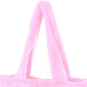 Pink Black Tote Bag Women Faux Fur Handbag Fashion Shoulder Bag Soft Plush Carry Bag Casual Daily <b>Accessory</b> Stylish Apparel Gift - Product Image 4