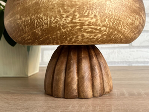 Bol de service en bois d'acacia – bol artisanal sur pied – bol à fruits – fabriqué à la main en Thaïlande – bol en bois – décoration de table - Product Image 4