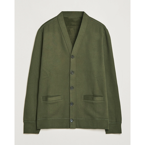 Cárdigan de Hombre Color Verde Oliva, Cuello en V, Manga Larga, Cierre de Botones, Tejido de Algodón, para Otoño - Product Image 1