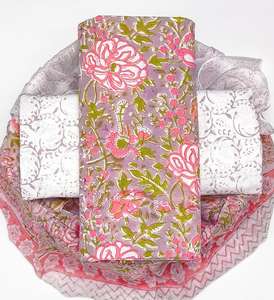 Tela de Traje para Mujer a la Moda, Estampada Floral y Bordada, Materiales para Vestidos sin Coser para Uso Casual y Diario - Product Image 4