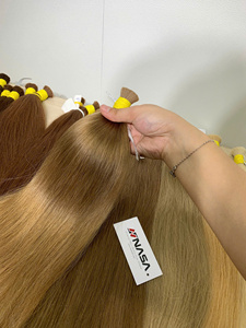 Extensiones de Cabello Humano Virgen Vietnamita Sedoso de 100g, Precio de Fábrica, Ondulado Profundo Brasileño, Liso, a Granel, Súper Doble Trama, con Cinta Adhesiva - Product Image 6