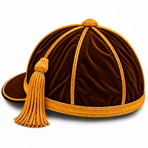 Gorra Ceremonial Formal de Terciopelo Bordada en 3D Personalizada, Estilo Inglés, Borde Dorado Marrón, Nombre y Números del Equipo, 56-58CM, Unisex para Adultos - Product Image 3