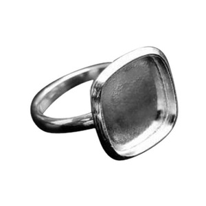 New Solid 925 Sterling <b>Silver</b> Plain Cushion Heart Shape Collet Cup <b>Ring</b> Bezel Setting Best Wedding Fine Jewelry <b>For</b> <b>Men</b> & Women - Product Image 1