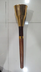 Mashaal artisanal en bois et métal pour l'entrée des temples et la décoration lumineuse des festivals traditionnels - Product Image 1
