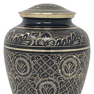 Majestic Brass Adult Cremation Memorial Urn Funeral <b>Ash</b> <b>Keepsake</b> Holder Featuring Secure Decorative Threaded Lid Design - Product Image 4