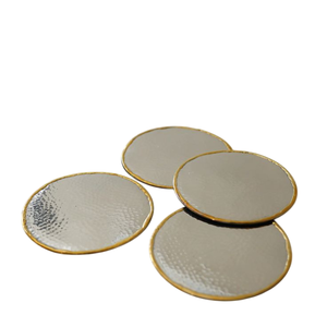 Leaf Shape Gold Finished Metal Coaster For Decorative Display <b>Stack</b> or Arrange Coasters As Part Of Everyday Home Decor - Product Image 4