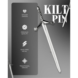 Pin para Kilt con Diseño de Espada de Cromo y Peltre, Estilo Tartan Clan, Accesorio Decorativo Escocés Antiguo, Superventas 2026 - Product Image 5