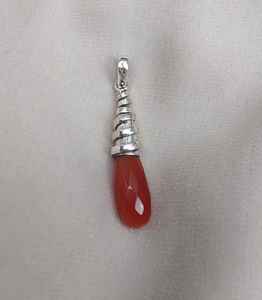 Pendentif en onyx rouge, argent sterling 925, bijoux faits à la main, collier en pierre précieuse unique pour femmes et hommes, cadeau - Product Image 1
