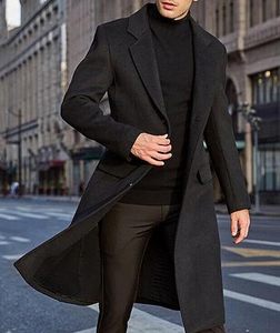 Manteau long en laine pour homme de qualité supérieure, mode automne-hiver, streetwear, chaud, coupe-vent, élégant, trench-coat, vente en gros OEM - Product Image 5