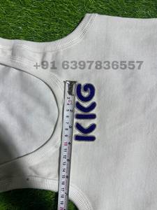 เสื้อกล้ามผ้าคอตตอนลายตัวอักษร KKG สีน้ำเงิน แบบมีริบบิ้น ผู้ผลิตขายส่ง เสื้อกั๊กถักแขนกุดสำหรับผู้หญิง เสื้อผ้าฤดูร้อน เสื้อครอป - Product Image 5