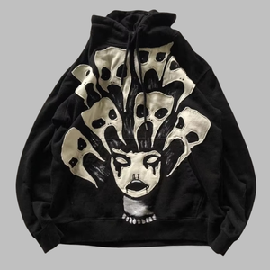 Sweat-shirts pour hommes personnalisés brodés et imprimés, à manches longues, à capuche, style basique, streetwear, patchwork foncé, robustes et amples - Product Image 5