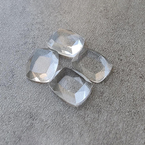 Natural Crystal Quartz Tablet Cut Rectangle <b>Cushion</b> Calibrated Flat Back Gemstone, for Jewelry Making All Sizes Available - Product Image 2