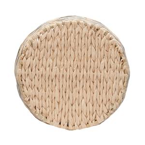 Round water <b>hyacinth</b> <b>basket</b> in natural color with gray accents Handmade Storage <b>Basket</b> Wholesale eco-friendly Made in Vietnam - Product Image 3