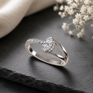 Vintage Style Marquise Cut Lab Grown <b>Diamond</b> <b>Ring</b> 925 Silver 9kt, 14kt, 18kt Gold <b>Rings</b> for Women's Jewelry - Product Image 2