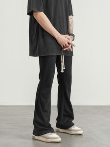 Pantalon de survêtement homme surdimensionné et ample, coupe large, personnalisé, délavé à l'acide, 380 g/m², uni - Product Image 2
