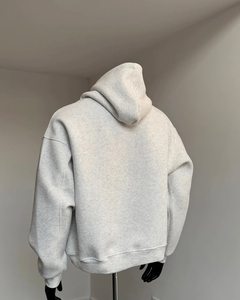 Sudadera con Capucha Negra Extra Grande para Hombre, Sudadera de Felpa Tejida, Estilo Urbano para Otoño e Invierno - Product Image 4