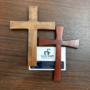 Premium Wooden Holey Cross Religious <b>Ornament</b> Red Wood Handcraft Christian Holey Cross by Curio Craft - Product Image 4