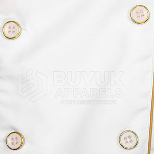 Chaqueta de Chef, Ropa de Trabajo Culinaria Duradera, Transpirable y Antimanchas, Uniforme de Cocina Profesional de Manga Larga, Poliéster/Algodón - Product Image 4